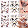 6 Sheets Cute Cartoon Nail Art Stickers Self Adhesive Designer Nail Art Supplies Cute Nail Design Stickers 3D Kawaii Nail Stickers Decals for Women Girls Nail Decorations Manicure Tips