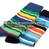 WeciBor Men's Dress Colorful Geometry Striped Casual Combed Cotton Crew Socks 12 Packs