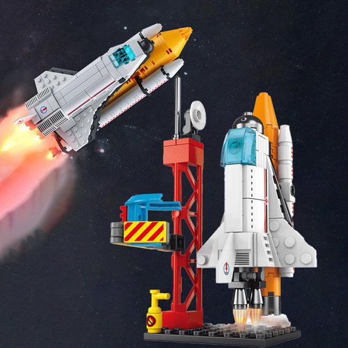 Vilbocr Space Shuttle Toy Building Blocks Toys for 4+ Years Boys Kids Gift Idea Spacecraft Aerospace Building Kit Toy107Pcs-Compatible with Other Building Block Toys