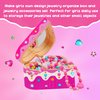 Paint Your Own Jewelry Box & Bracelet Making Kit - Arts and Crafts Painting Kits for Kids Girls Age 6-8, 250 PCS Wooden Beads Jewelry Making Kit Toys Gifts for Christmas Birthday 8-12 Years Old