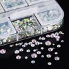 1728 Pieces Crystals Nail Art Rhinestones Round Beads Flatback Glass Charms Gems Stones and 2 Pieces Tweezers with Storage Organizer Box, SS3 6 10 12 16 20, 288 Pieces Each Size (Crystal AB)