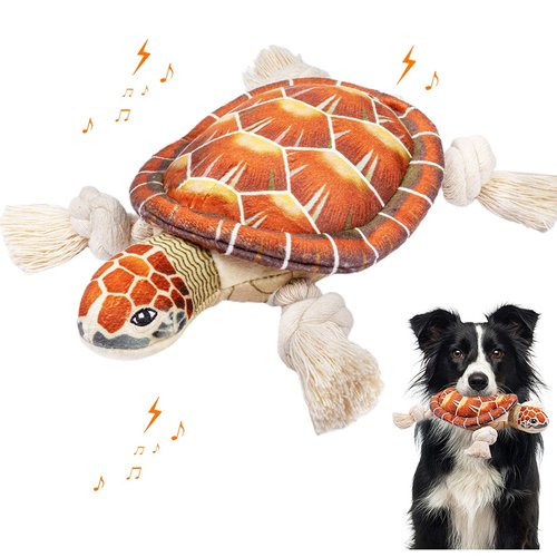 Pubialo Squeaky Dog Toys-Turtle Interactive Dog Plush Toys