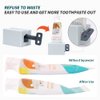 Y-Kelin 3 PCS Toothpaste Squeezer, Rolling Tube Toothpaste Squeezer with Frosted Handles Toothpaste Holder Stand Bathroom Organizer,Saves Toothpaste and Creams (Pink + White + Light Blue)