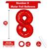 40 Inch Giant Red Number 8 Balloon, Helium Mylar Foil Number Balloons for Birthday Party, 8th Birthday Decorations for Kids, Anniversary Party Decorations Supplies (Red Number 8)