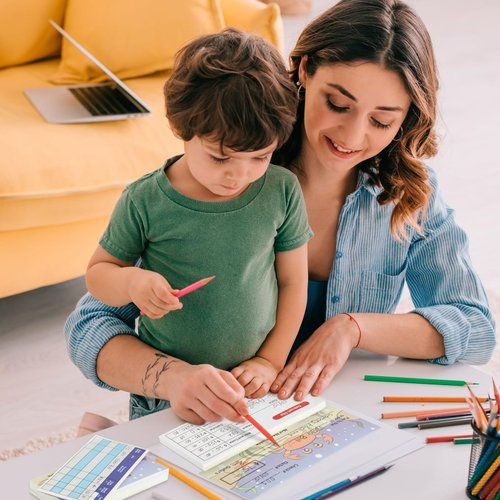 BLUE PANDA 150 Sheets Fake Checkbook for Kids Learning with Pretend Deposit Slip and Check Register for Play School Supplies, Ocean Themed - Pretend Checkbook