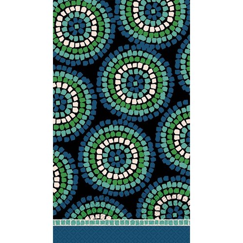 Mosaic Melody Guest Towels Party Disposable Tableware and Supply, Paper, 2 Ply, 8" x 4", Pack of 16.