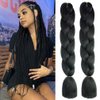 Braiding Hair Extensions 24 Inch, Kanekalon Jumbo Braid, High Temperature Synthetic Fiber Hair Extensions for Box Braids Braiding Hair (2 PCS/Lot, Black Color)
