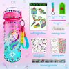 Decorate Your Own Glow in The Dark Water Bottle Kit for Girls, Stocking Stuffers for Girls Ages 4-6-8-10 Year Old, Unicorn Toys, Fun Arts and Crafts Gifts Toys for Girls for Christmas Birthday
