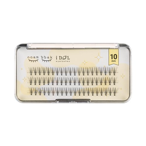 CCAMBBAK I-dol Looks So Natural False Eyelashes Handmade Lightweight Individual Lashes Extension Lengthening Wisps Authentic K-Beauty Fake Eyelashes (W type 10mm (Black))