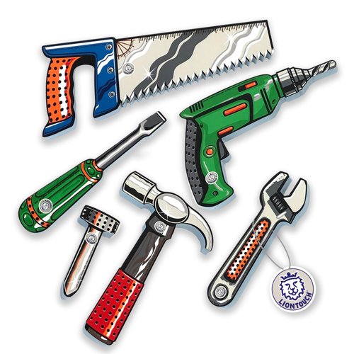Liontouch Tool Play Set For Toddler Boys - 1 year up | Safe Foam Sheet With A Toy Power Drill, Hammer, Saw, Screwdriver, Wrench & Nail | Educational Learning Kit For Kid’s Building & Construction Play