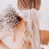 2 PACK Bachelorette Veil Hair Clip Bow for Bachelorette Party Pearl Mrs Hair Bow