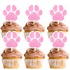 18pcs Pink Glitter Dog Paw Dessert Cupcake Topper Dog Pet Adoption Theme Decor Supplies Baby Shower Boys Girls Happy Birthday Party Decorations