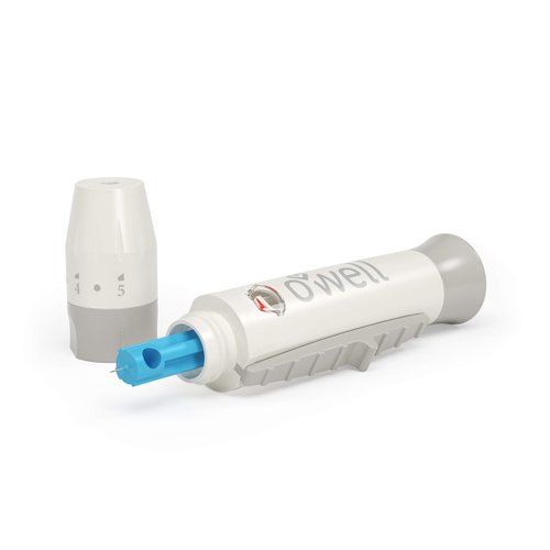 O'WELL Lancing Device Kit + 100 O'WELL Sterile Twist Top Lancets, 26 Gauge (for Thick & Callus Skin)