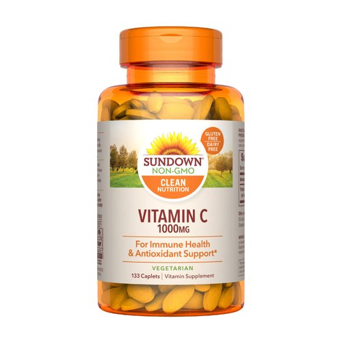Sundown Vitamin C 1000mg, Ascorbic Acid, For Immune Health and Antioxidant Support, 133 Caplets (Packaging May Vary)