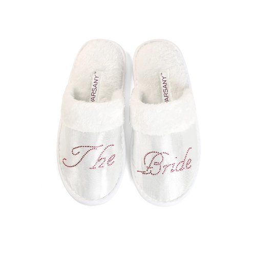 Varsany Hot Pink Bride Party Spa Slippers Hen party Wedding Diamante rhinestone crystal hotel honeymoon slippers