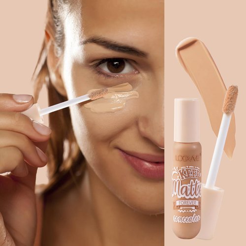 LAMUSELAND Concealer Full Coverage, Matte Lightweight 6 Shades Under Eye Liquid Concealer for Dark Circles, Long Lasting, Highlights, Color Corrects (light natural, Medium)