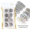 Holographic Nail Art Glitters Sequins 3D Nails Glitter Flakes Nail Art Supplies Shiny Silver Acrylic Nails Powder Dust Confetti Nail Sparkle Glitter for Nails Decoration Manicure Accessories 8 Boxes