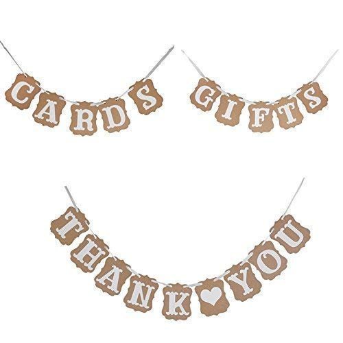Gifts, Cards, Thank You Rustic Wedding Decoration Flag Garland Wedding Banner Party Decorations