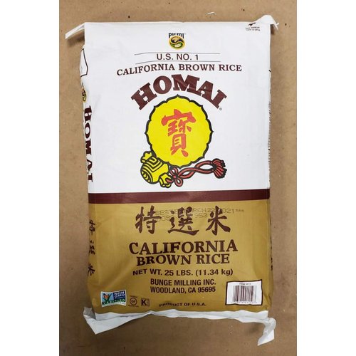 California Brown Rice Product of USA, 25 lbs Bunge Homai Brown Rice_AB