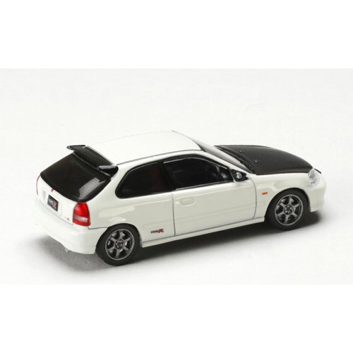1/64 Hobby Japan JDM64 Civic Type R EK9 JDM Style (Championship White) with Carbon Hood Diecast Model Car - HJDM001-3