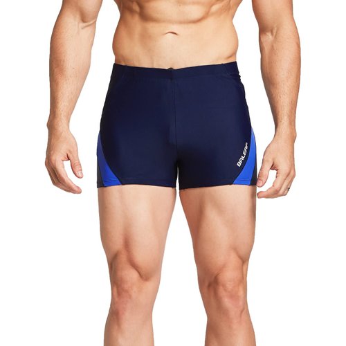 BALEAF Men's Swim Briefs Square Leg Quick Dry Athletic Training Swim Jammers Navy Blue/White S