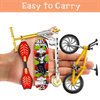Skylety 31 Pieces Mini Finger Toys Set for Boy Girl Includes 6 Finger Skateboards, 4 Finger Bikes, 2 Mini Scooters 4 Swing Board 8 Matched Wheels 7 Tool Accessories Educational Toy Party Favor (Cool)