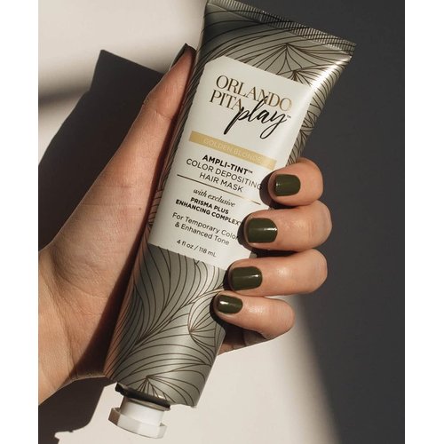 ORLANDO PITA PLAY Ampli-Tint Color Deposit Hair Mask, Temporary Hair Color Treatment that Revives Hair Color, Adds Shine, & Prevents Fading, Golden Blonde, 4 Fl Oz.