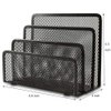EASEPRES Desk Mail Organizer, Easepres Office Small Letter Sorter Desktop File Organizer Metal Mesh with 3 Vertical Upright Compartments, 1 Pack