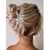 Yean Crystal Bride Wedding Hair Comb Silver Rhinestone Bridal Hair Accessories Pearl Hair Piece for Women and Girls