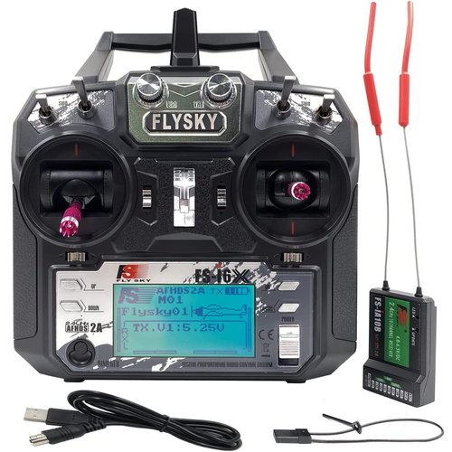 DTXMX Flysky FS-i6X 10CH Radio Transmitter and Receiver FS-iA10B 2.4G RC Controller for Airplane Helicopter FPV Drone RC Quadcopter