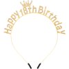 Atoden 18th Birthday Decorations for Girls Happy 18th Birthday Headband 18 Year Old Princess Tiara Crown Gifts for Girls (Gold)