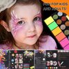 42 Colors Face Painting Kit for Kids -Face Paint Kids , Stickers, Templates,Brushes, Diamond Stickers Safe and non-Txic:Party,Carnival,Festival,Halloween Makeup,Face Paint