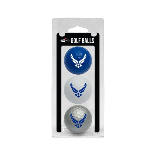 Team Golf Military Air Force 3 Golf Ball Pack Regulation Size Golf Balls, 3 Pack, Full Color Durable Team Imprint