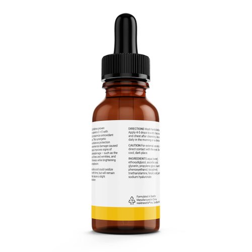 Ferulic Acid Serum Skin Care 20% Vitamin C Hyaluronic Acid Serum + CE Ferulic Acid - Potent Anti Aging, Anti Wrinkle