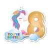 Opomzk Cute Unicorn 8th Party Invitations with Envelopes, 20 Set Unicorn Eight Shaped Invitations Eighth Birthday Girl Kids Party Invites Supplies Favors, Double-Sided