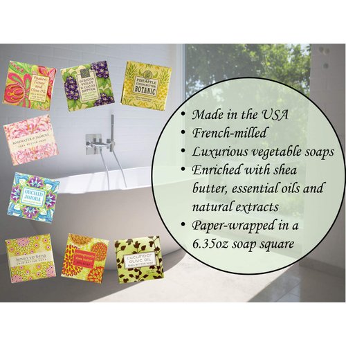 Greenwich Bay ALMOND Exfoliating Spa Soap, Enriched with Almond Oil, Shea Butter and Cocoa Butter. Blended with Cocoa Bean Shell, No Parabens, No Sulfates 6.35 Oz. (3 Pack)