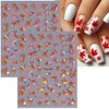 6sheets Fall Nail Stickers for Nail Art 3D Self Adhesive Maple Leaf Nail Art Stickers with Tweezers Fiery Red Maple Leaves Nail Decals Autumn Nail Design Stickers for Women Girl DIY Nail Decoration