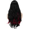 Sabosi Black and Red Long Wavy Wig for Women Red Black Ombre Synthetic Heat Resistant Cosplay Costume Wigs
