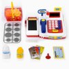 ZOVI Cash Register Playset Toy for Kids with Scanner, Real Calculator, Microphone, Play Food, Supermarket Cashier, Sounds & Early Learning Play