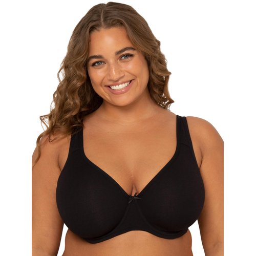 Fruit of the Loom Women's Plus-Size Cotton Unlined Underwire Bra, Black Hue, 38G