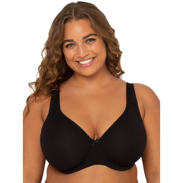 Fruit of the Loom Women's Plus-Size Cotton Unlined Underwire Bra, Black Hue, 38G