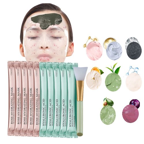 Newfacefure Rose Jelly Face Mask Skin Care, 18Packs Facial Masks with Rose Powder Hyaluronic Acid Serum and Green Tea Dead Sea Vitamin 0.00 Ounce (Pack of 3523656)