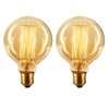 CTKcom Edison Vintage Filament G95 40W Light Bulbs Globe Round (2 Pack)- G95 E26/E27 Antique Incandescent Bulb Equivalent Warm White Lamps Squirrel Cage Filament For Loft Coffee Bar Restaurant Kitchen
