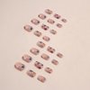 24Pcs Spring Nude Pink Press on Nails Short Square - SHANRUN Fake Nails Press ons with Flowers Design False Nails Full Cover Acrylic Artificial Nail Art Kit Glue on Nail for Women Manicure Supplies