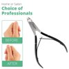 Cuticle Trimmer with Cuticle Pusher Professional Stainless Steel Cuticle Cutter Sharp Blades Double Spring Cuticle Nippers for Nail Care Pedicure Manicure Nail Tools for Home Spa (Black)