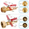 Breezliy 2PCS Brass RV Winterize Blowout Adapter, 1/4 Inch Male Quick Connecting Plug &3/4 inch Male GHT Thread &1/4 Inch Ball Valve with 2 Pcs Washers for Winterize RV Boat Camper Trailer