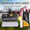 Tattu LiPo Battery Pack 1300mAh 45C 3S 11.1V with XT60 Plug for RC Car Boat Truck Heli Airplane