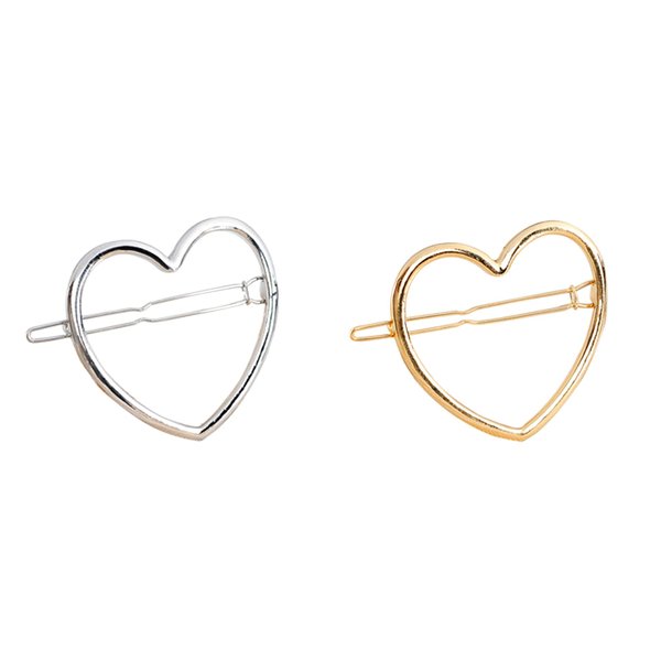 Numblartd 2 Pcs Hollow Smooth Love Heart Hair Pins Clip - Fashion Cute All-Match Hairpin Side Clamp Liu Hai Horse Tail Clip Hair Accessories for Women Lady