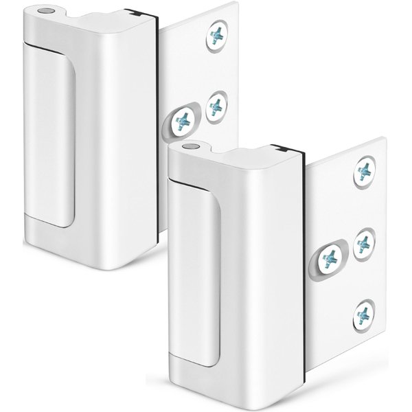 Home Security Door Lock, Childproof Door Reinforcement Lock for Kids Safety with 3" Stop 4 Screws Withstand 800 lbs for Front Inward Swinging Door, Upgrade Child Safety Night Lock to Defend Your Home