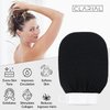 Clarial Exfoliating Body Scrub for Bath & Shower Use - Face Scrubber & Body Exfoliator for Dead Skin Remover - Korean Exfoliating Glove Shower Scrub for Men and Women - Pair Black